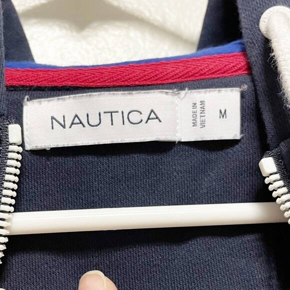 Nautica Red Blue Half Zip Hoodie - Picture 7 of 7